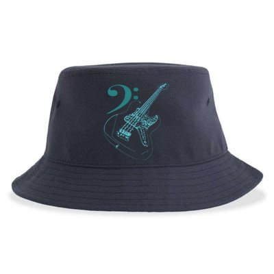 Bass With Clef Neon For Bassists Bass Player Sustainable Bucket Hat