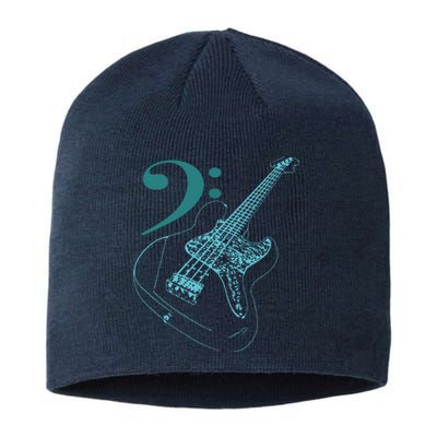 Bass With Clef Neon For Bassists Bass Player Sustainable Beanie