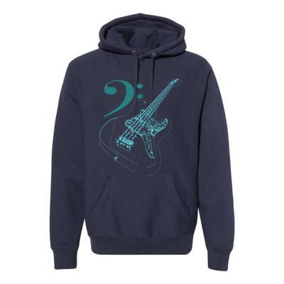 Bass With Clef Neon For Bassists Bass Player Premium Hoodie