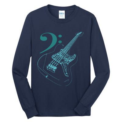 Bass With Clef Neon For Bassists Bass Player Tall Long Sleeve T-Shirt