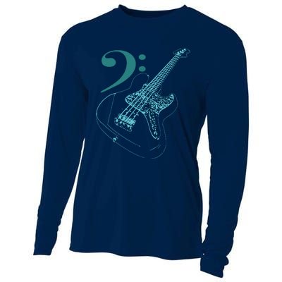 Bass With Clef Neon For Bassists Bass Player Cooling Performance Long Sleeve Crew