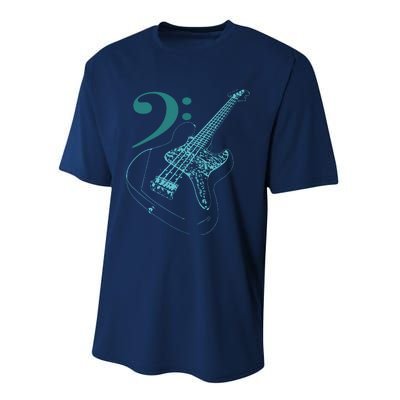 Bass With Clef Neon For Bassists Bass Player Performance Sprint T-Shirt