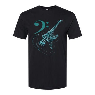 Bass With Clef Neon For Bassists Bass Player Softstyle CVC T-Shirt