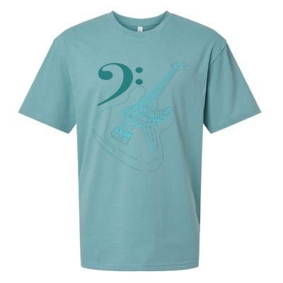 Bass With Clef Neon For Bassists Bass Player Sueded Cloud Jersey T-Shirt