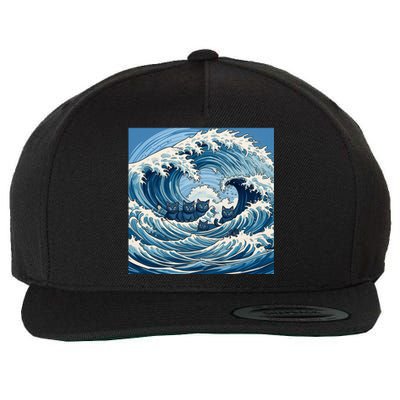 Blue Wave Cat Ladies For Kamala Harris President 2024 Gift Wool Snapback Cap