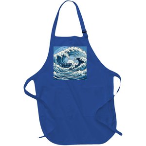 Blue Wave Cat Ladies For Kamala Harris President 2024 Gift Full-Length Apron With Pockets