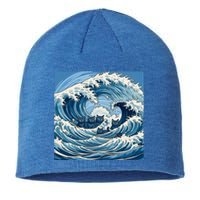 Blue Wave Cat Ladies For Kamala Harris President 2024 Gift Sustainable Beanie