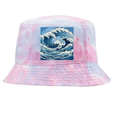 Blue Wave Cat Ladies For Kamala Harris President 2024 Gift Tie-Dyed Bucket Hat