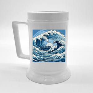 Blue Wave Cat Ladies For Kamala Harris President 2024 Gift Beer Stein