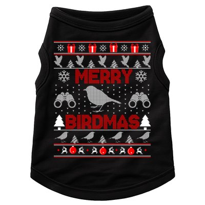 Bird Watching Christmas Birding Merry Birdmas Ugly Sweater Gift Doggie Tank