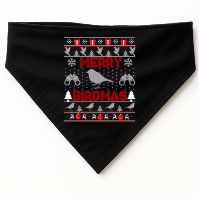 Bird Watching Christmas Birding Merry Birdmas Ugly Sweater Gift USA-Made Doggie Bandana