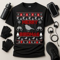 Bird Watching Christmas Birding Merry Birdmas Ugly Sweater Gift Cooling Performance Crew T-Shirt