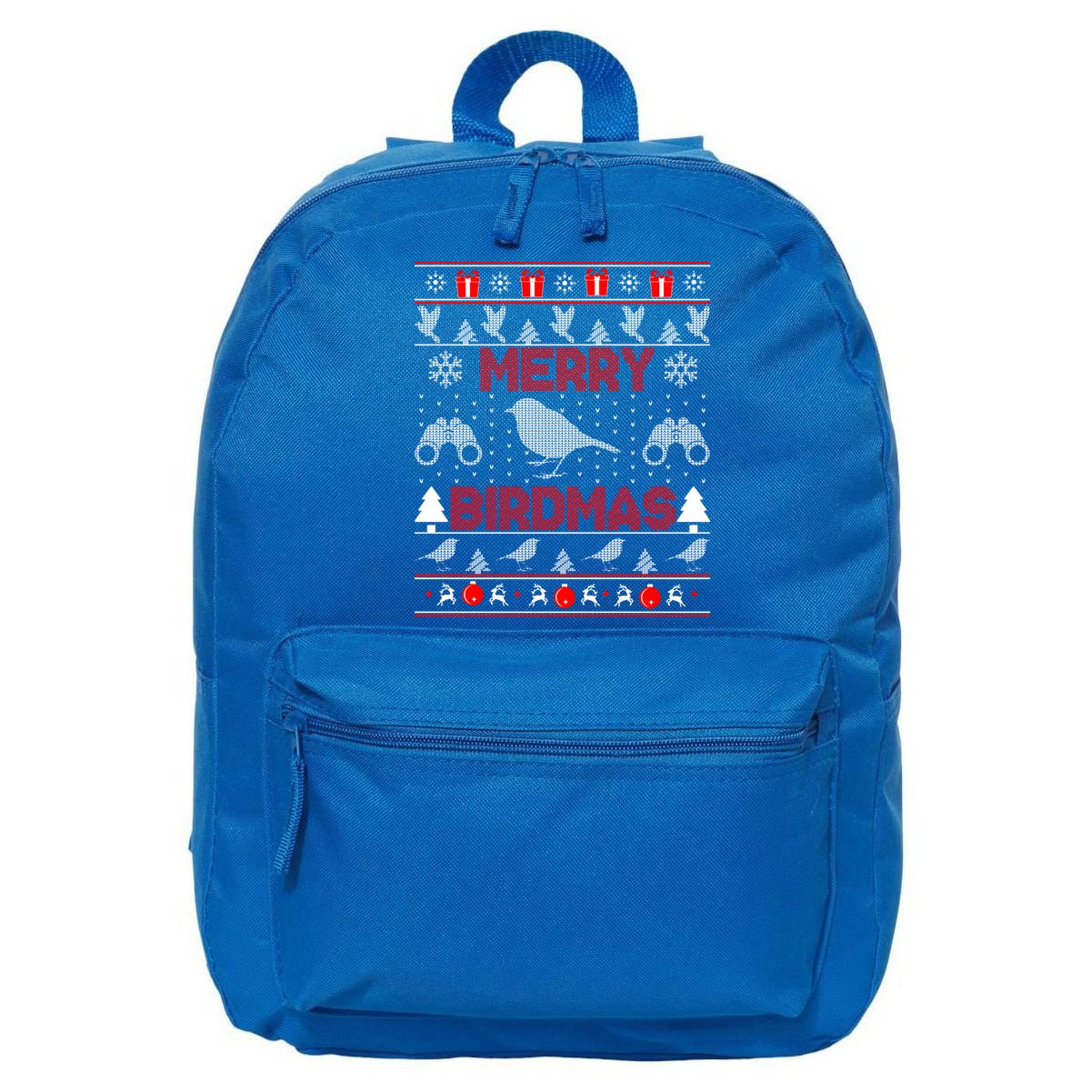 Bird Watching Christmas Birding Merry Birdmas Ugly Sweater Gift 16 in Basic Backpack