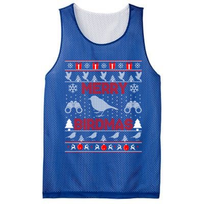 Bird Watching Christmas Birding Merry Birdmas Ugly Sweater Gift Mesh Reversible Basketball Jersey Tank