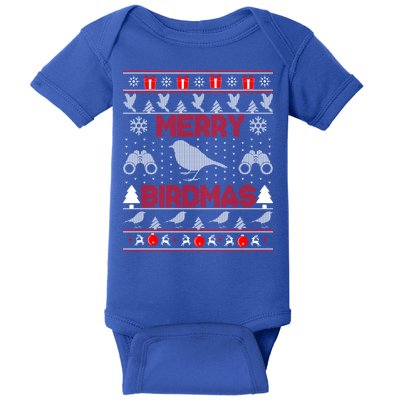 Bird Watching Christmas Birding Merry Birdmas Ugly Sweater Gift Baby Bodysuit