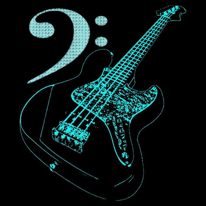 Bass With Clef Neon For Bassists & Bass Player Stripe Pom Pom Beanie