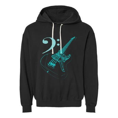 Bass With Clef Neon For Bassists & Bass Player Garment-Dyed Fleece Hoodie