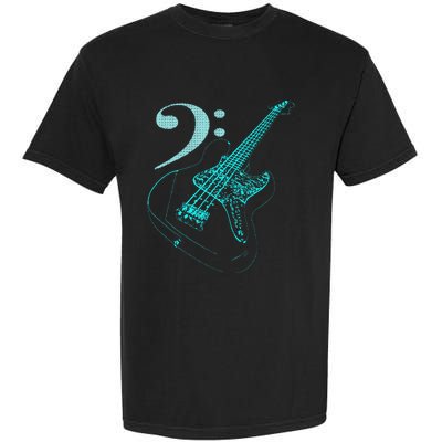 Bass With Clef Neon For Bassists & Bass Player Garment-Dyed Heavyweight T-Shirt