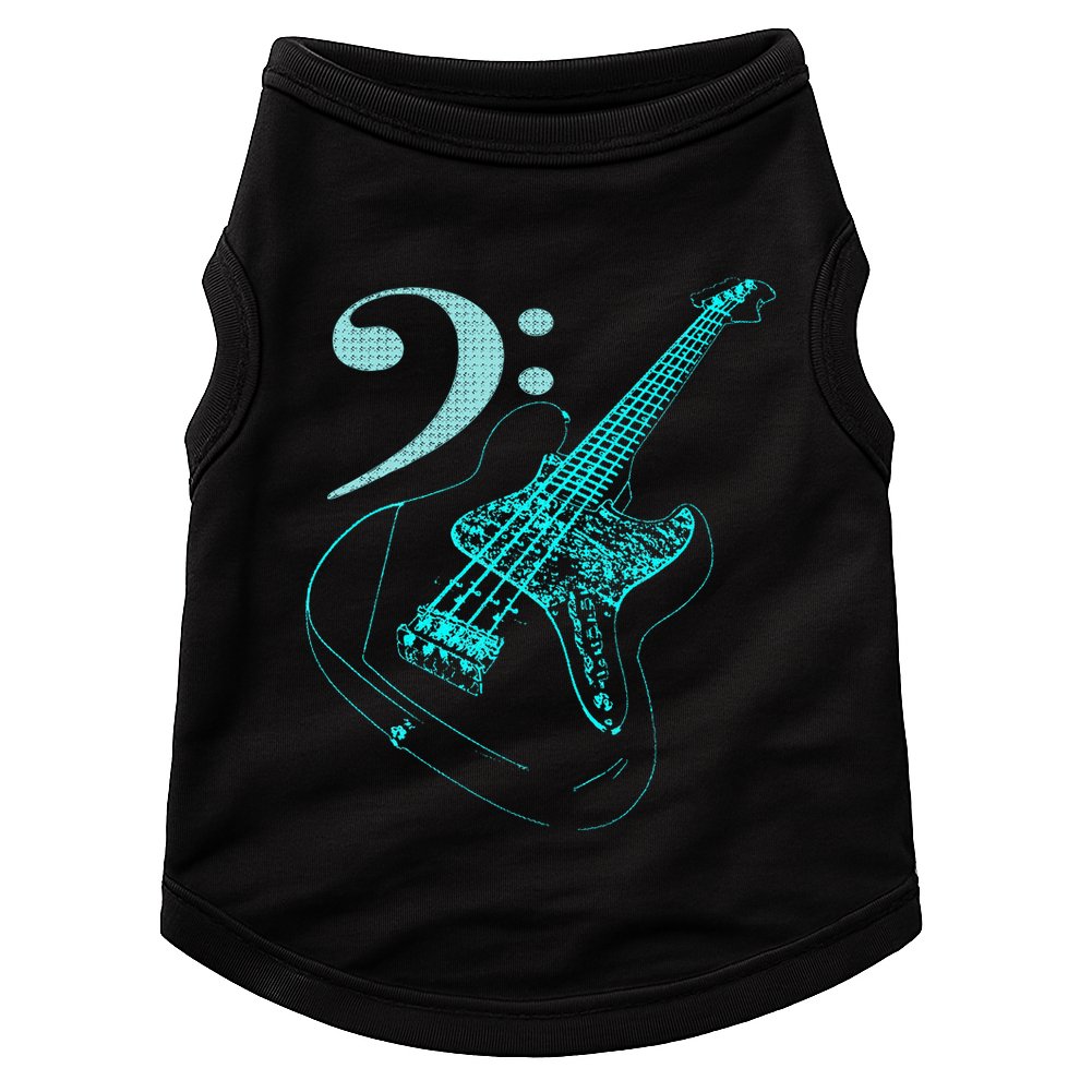 Bass With Clef Neon For Bassists & Bass Player Doggie Tank
