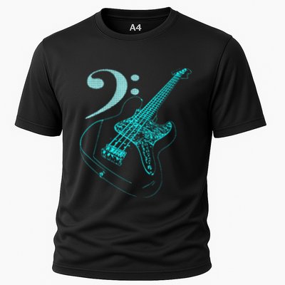 Bass With Clef Neon For Bassists & Bass Player Performance Shirt