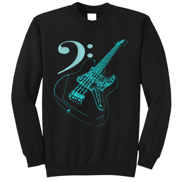 Bass With Clef Neon For Bassists & Bass Player Sweatshirt