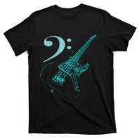 Bass With Clef Neon For Bassists & Bass Player T-Shirt