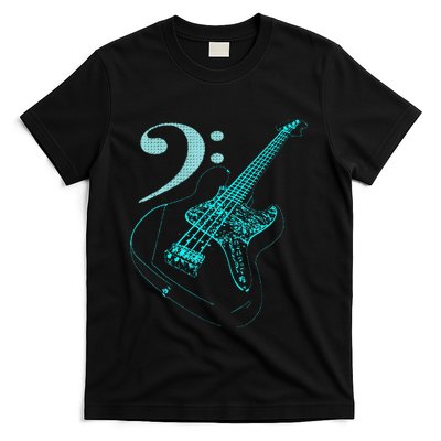 Bass With Clef Neon For Bassists & Bass Player T-Shirt