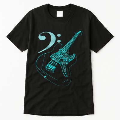 Bass With Clef Neon For Bassists & Bass Player Tall T-Shirt