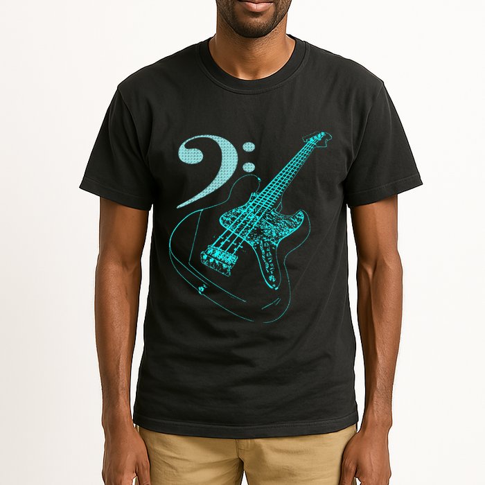 Bass With Clef Neon For Bassists & Bass Player Tall T-Shirt