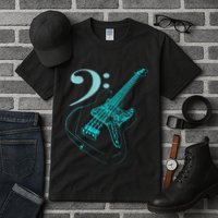 Bass With Clef Neon For Bassists & Bass Player Tall T-Shirt