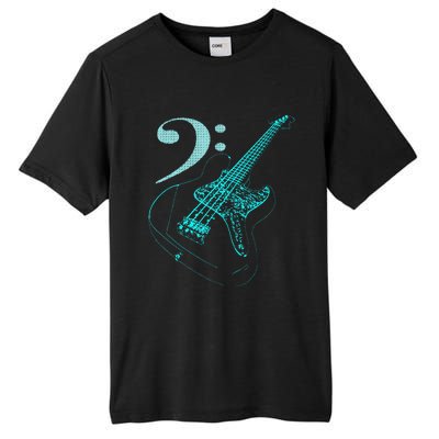 Bass With Clef Neon For Bassists & Bass Player Tall Fusion ChromaSoft Performance T-Shirt