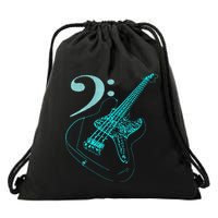 Bass With Clef Neon For Bassists & Bass Player Drawstring Bag