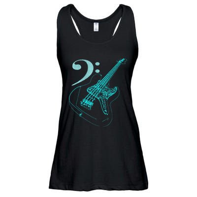 Bass With Clef Neon For Bassists & Bass Player Ladies Essential Flowy Tank