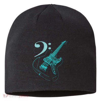 Bass With Clef Neon For Bassists & Bass Player Sustainable Beanie