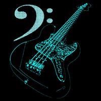 Bass With Clef Neon For Bassists & Bass Player 16 in Basic Backpack