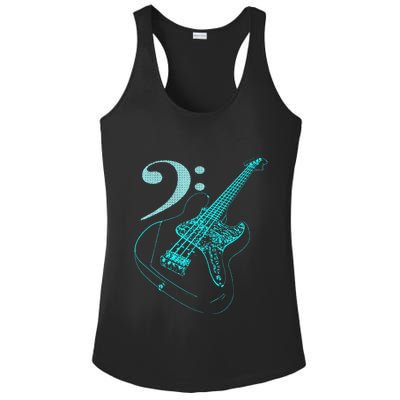 Bass With Clef Neon For Bassists & Bass Player Ladies PosiCharge Competitor Racerback Tank