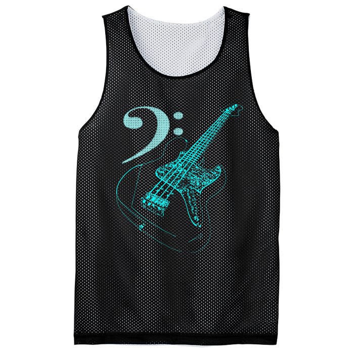 Bass With Clef Neon For Bassists & Bass Player Mesh Reversible Basketball Jersey Tank