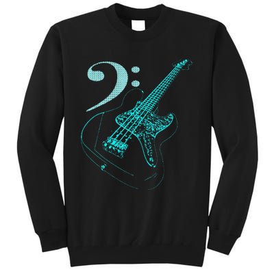 Bass With Clef Neon For Bassists & Bass Player Tall Sweatshirt