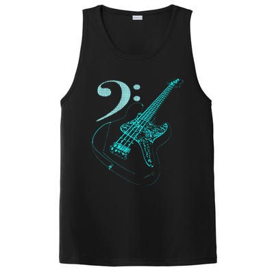 Bass With Clef Neon For Bassists & Bass Player PosiCharge Competitor Tank