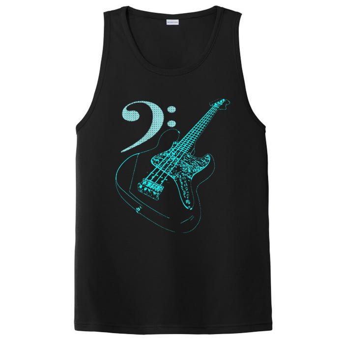 Bass With Clef Neon For Bassists & Bass Player PosiCharge Competitor Tank