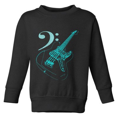 Bass With Clef Neon For Bassists & Bass Player Toddler Sweatshirt