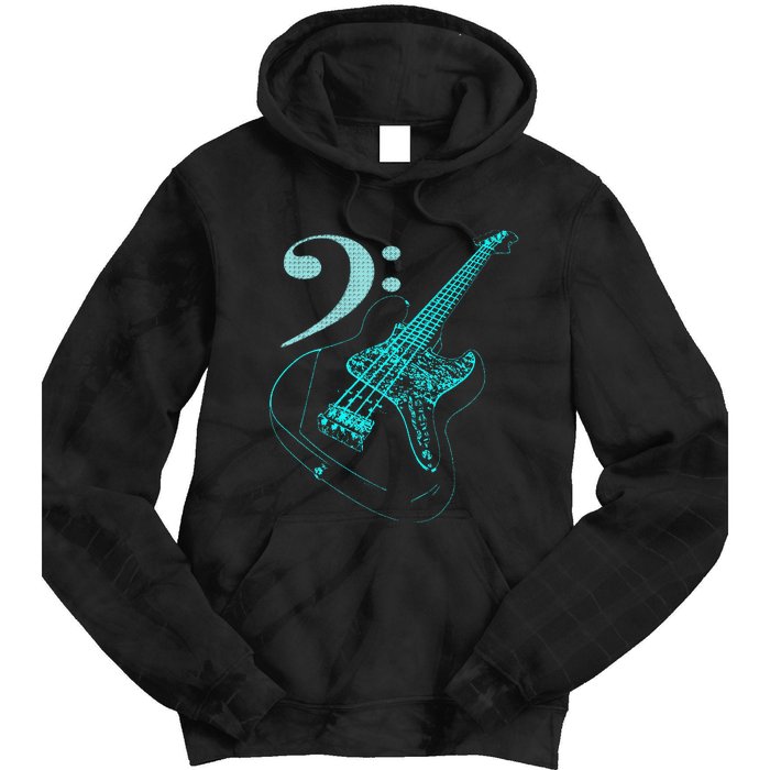 Bass With Clef Neon For Bassists & Bass Player Tie Dye Hoodie