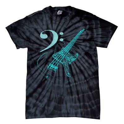 Bass With Clef Neon For Bassists & Bass Player Tie-Dye T-Shirt