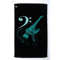 Bass With Clef Neon For Bassists & Bass Player Golf Towel