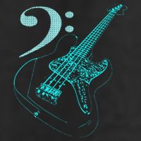 Bass With Clef Neon For Bassists & Bass Player Golf Towel