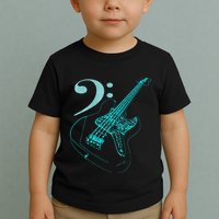 Bass With Clef Neon For Bassists & Bass Player Toddler T-Shirt