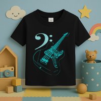 Bass With Clef Neon For Bassists & Bass Player Toddler T-Shirt