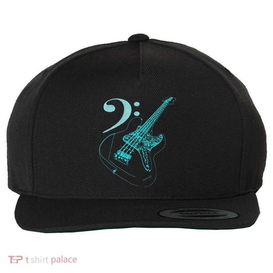Bass With Clef Neon For Bassists & Bass Player Wool Snapback Cap