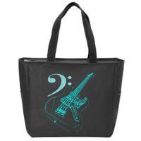Bass With Clef Neon For Bassists & Bass Player Zip Tote Bag