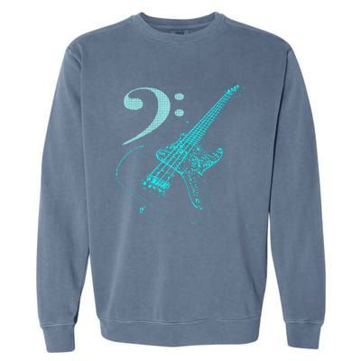 Bass With Clef Neon For Bassists & Bass Player Garment-Dyed Sweatshirt